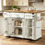 Country Style Rolling Cart With Foldable Top Ample Storage Vintage Details Durable And Easy To Assemble