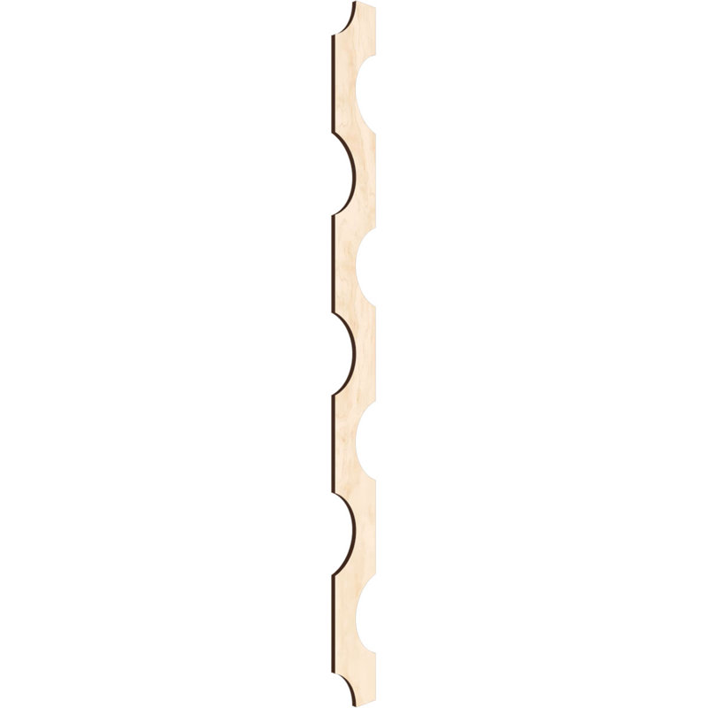 Ensemble de panneau mural décoratif à lattes réglables en bois Pomeroy, H 47 po x l 3,87 po x P 0,37 po, Bouleau