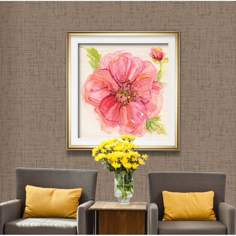 « botanique pivoine », impression encadrée, H 27 po x l 27 po x P 1,5 po, Cadre doré