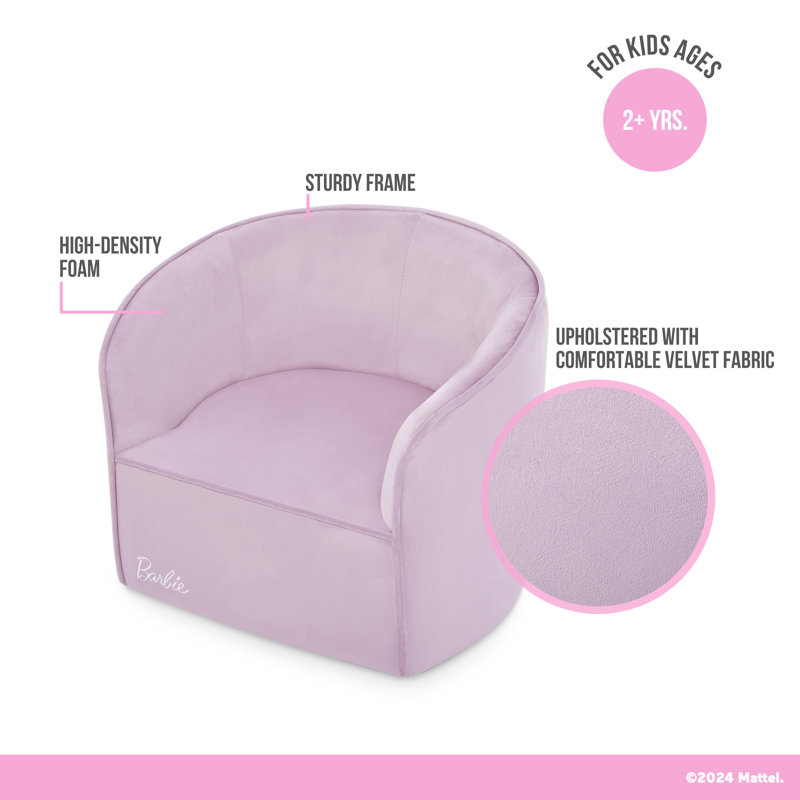 Barbie Purple Kid's Sofa with Embroidered Logo