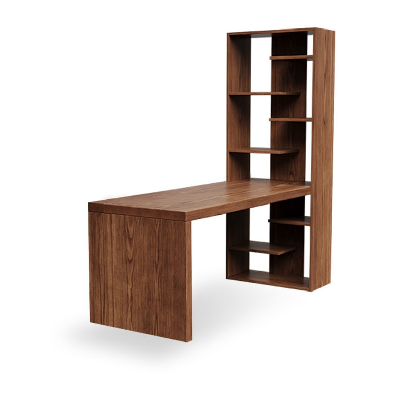Bureau rectangulaire en bois massif noyer clair, H 71,26 po x l 62,99 po x P 23,62 po