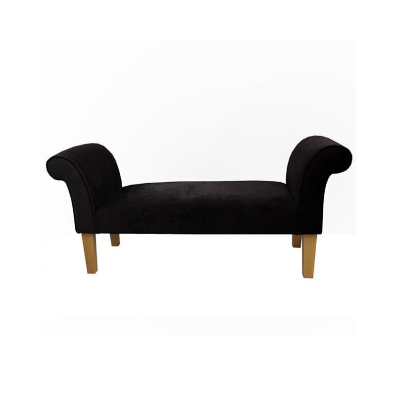 Medium Settle Bench, Black, Solid Colour