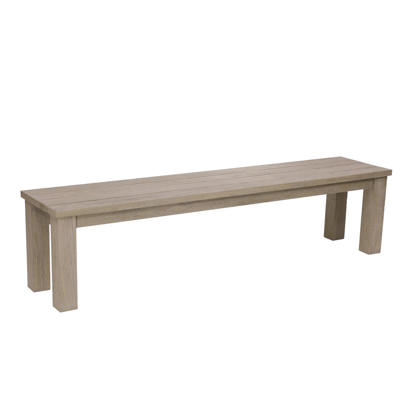 Tuscany Outdoor Teak Dining Bench, Tuscany Rustic, Ash