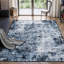 Tapis abstraits lavables 5 pi x 7 pi résistant aux taches et à poils courts brun-127123437-118330185
