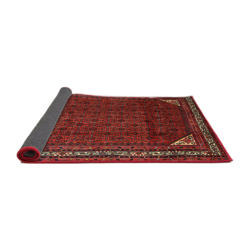 Tapis traditionnel rouge / beige, Rond 4 pi