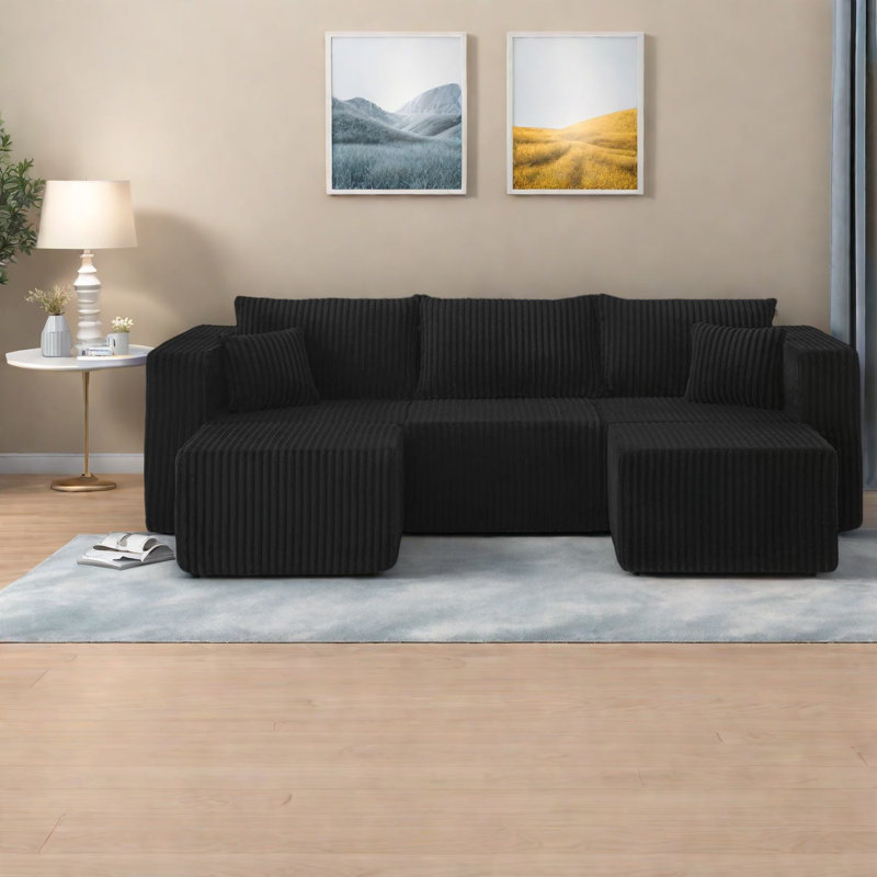 Space-saving Sofas, Foam Black Modular, Modern Minimalist Living
