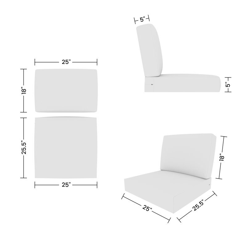 Coussin de siège / dossier extérieur Amala Sunbrella®, Sunbrella® champignon de jeu, L 28,5 po x P 28,5 po