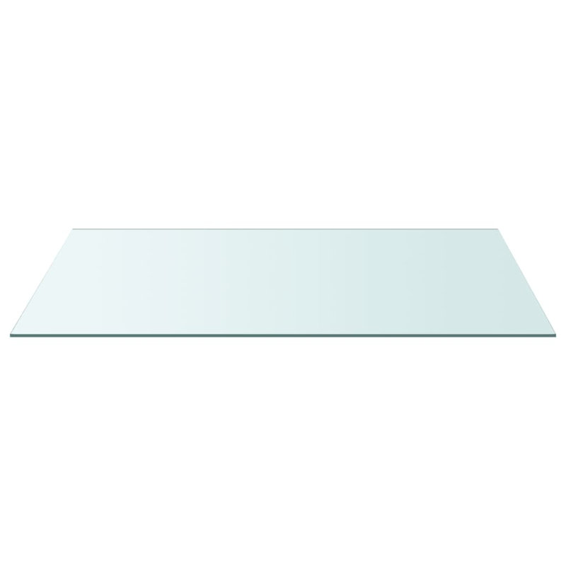 Ivy Bronx Table Top Tempered Glass With Marble Design, Transparent, 100cm W x 50cm L x 0.6cm D