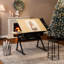 Bureau de dessin avec table inclinable réglable et 2 tiroirs pour le bureau à domicile, tabouret Comes