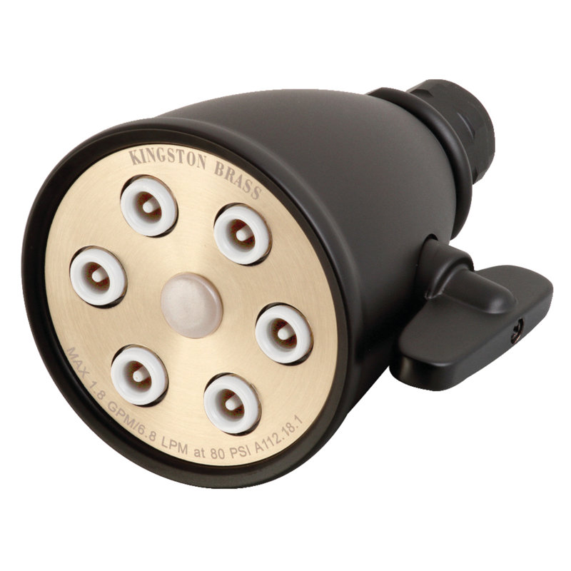 Kingston Brass Shower Scape 2-15/16-Inch Round Adjustable Jet Spray Brass Shower Head, Matte Black