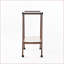 Chariot-bar moderne et élégant avec 4 roulettes Rangement inférieur | Bois d'acajou