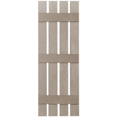 Three Batten, Four Board Open Vinyl Shutters Pair
