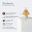Lampe de table DEL en céramique beige Mid-Century 10 po avec abat-jour plissé orange Serena-115701359