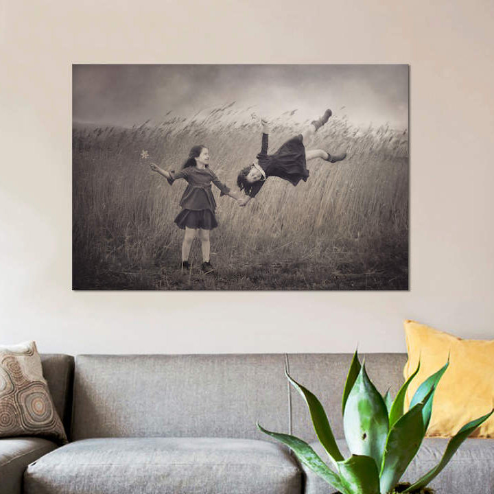 « wind fée contes », impression sur toile, H 18 po x l 26 po x P 1,5 po, Toile tendue, Pas de tapis
