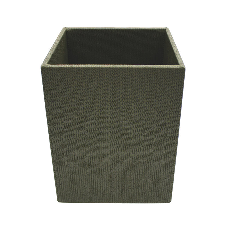 Bornaman Leather / Faux Leather Open Kitchen Trash Can - 7L, Green