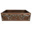 33" Hammered Copper Kitchen Apron Single Basin Sink w/ Vineyard Design and Apron Front Nickel Background with Matching Drain and Accessories