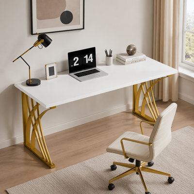 Modern Spacious Computer Desk with Sturdy Frame for Home Office Study and Gaming Workstation Setup
