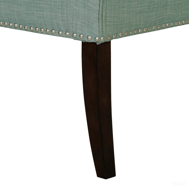 Banc rembourré bleu sarcelle
