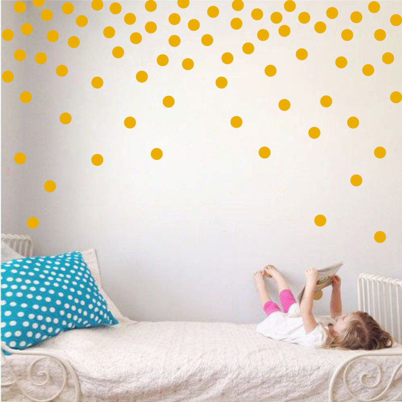 Adhésif décoratif à pois, Jaune signalisation, H 24 po x l 39 po x P 0,01 po