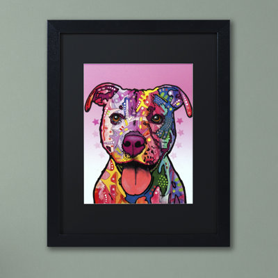 « cherish the pitbull », reproduction d’art sur toile encadrée