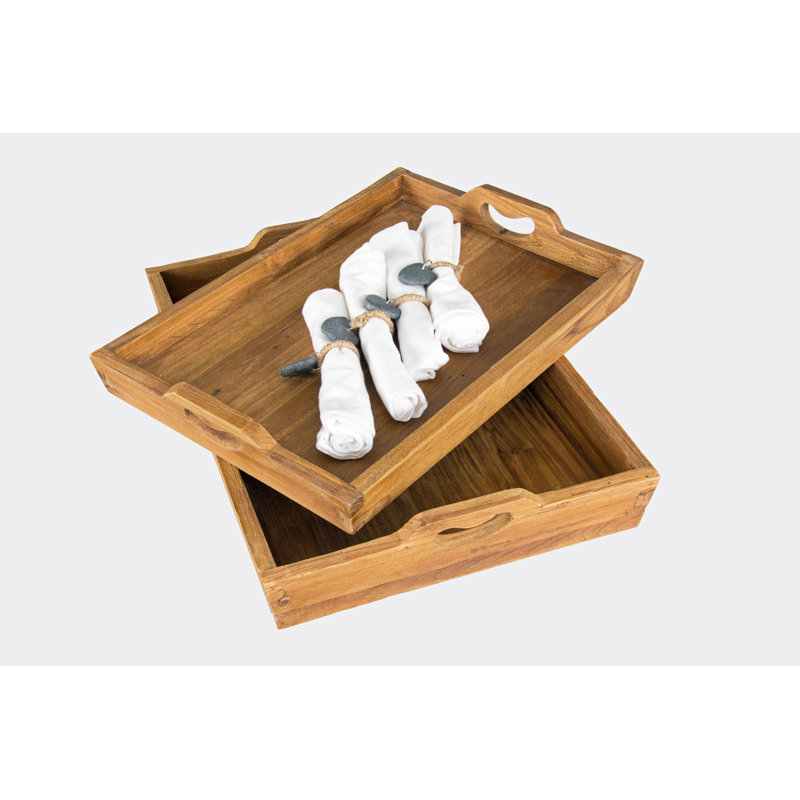 Étienne Solid Wood Tray - Set of 2