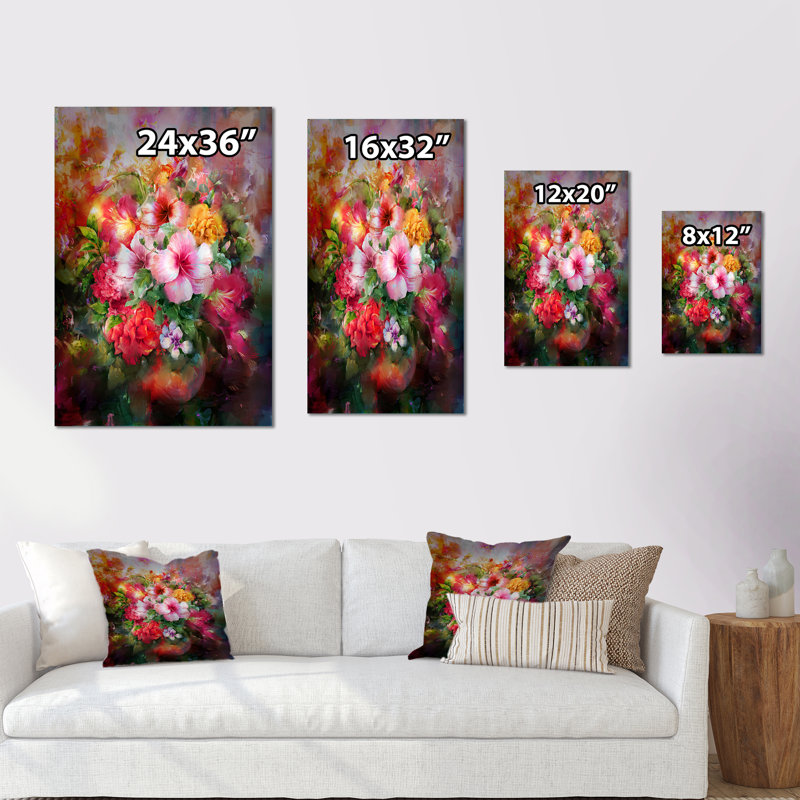 Fleurs de jardin Wasay, H 20 po x l 12 po x P 1 po, Toile tendue