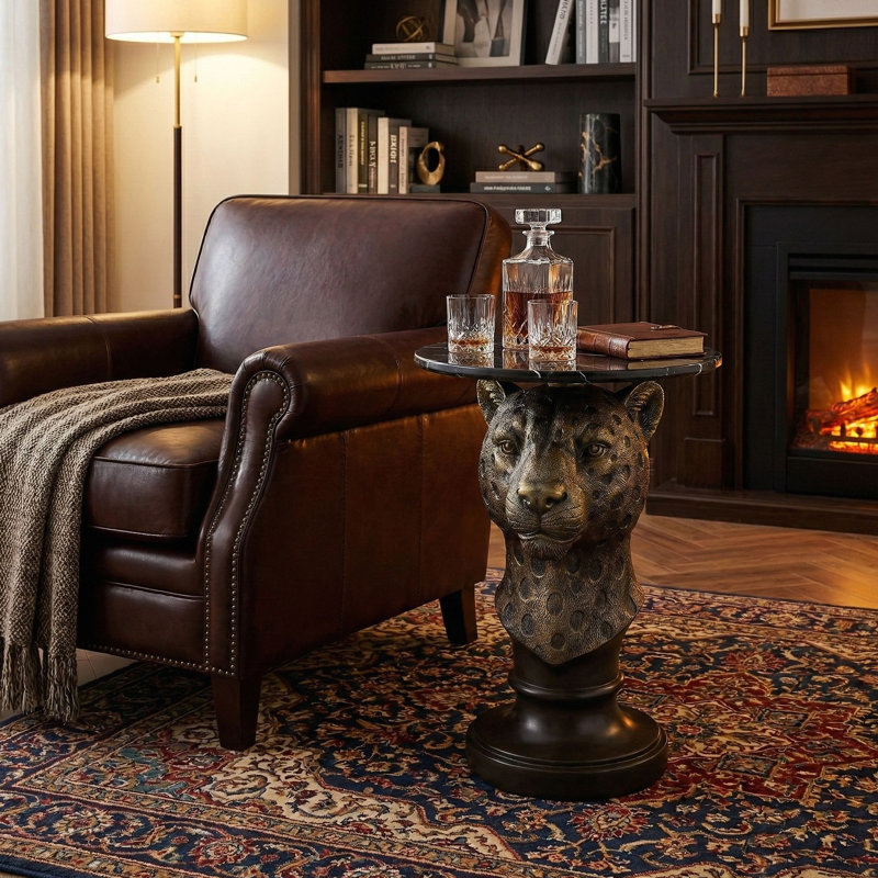 Table d'appoint Leopard Head