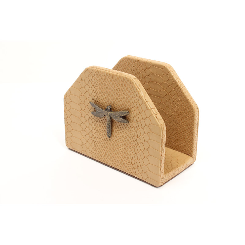 Brown Dragonfly & Snakeskin Napkin Holder