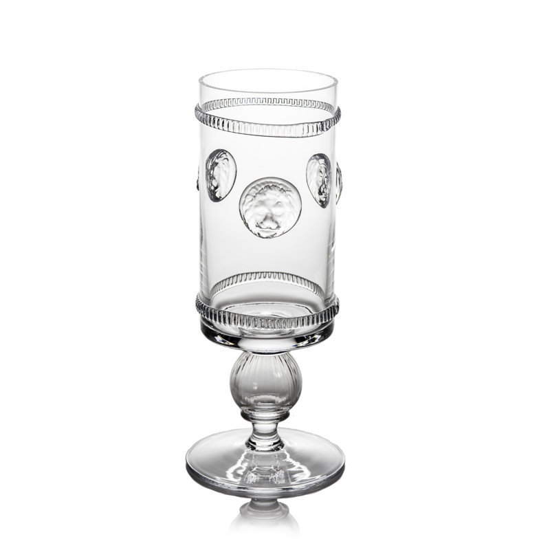 Handmade Clear Glass Lion's Head Hurricane Candle Holder