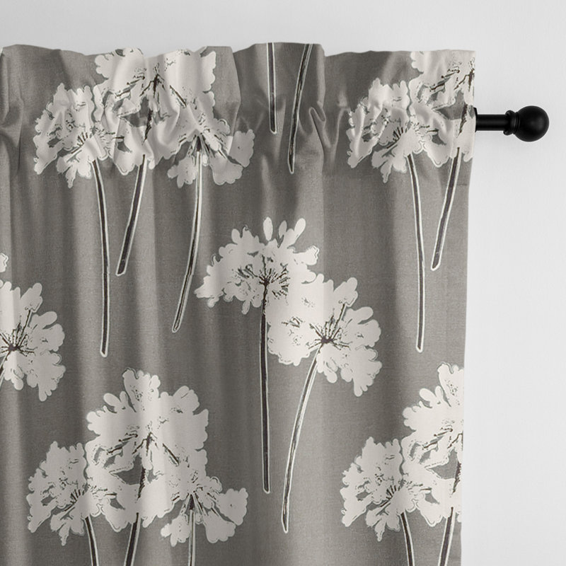 Panneau de rideau simple obscurcissant 100% coton à motif floral Sunny Vale, L 50 po x L 84 po