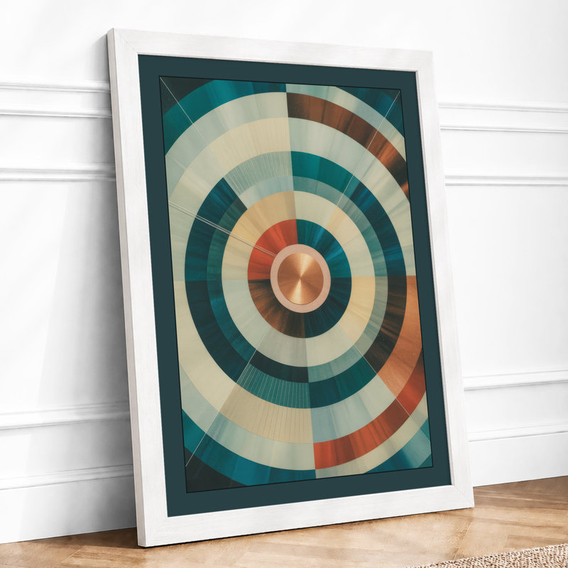 Concentric Rhythm Geometric - Print, A4 - 29.7 x 21.0 cm, White