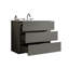 Meuble-lavabo gris 36 po - Silencieux, ergonomique, gris extra moderne, spacieux, silencieux-2141565573-2141565574