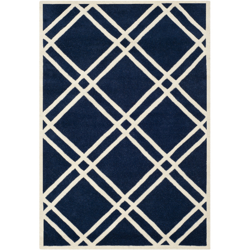 Deedie Hand Tufted Wool Geometric Rug, Rectangle 2' x 3'