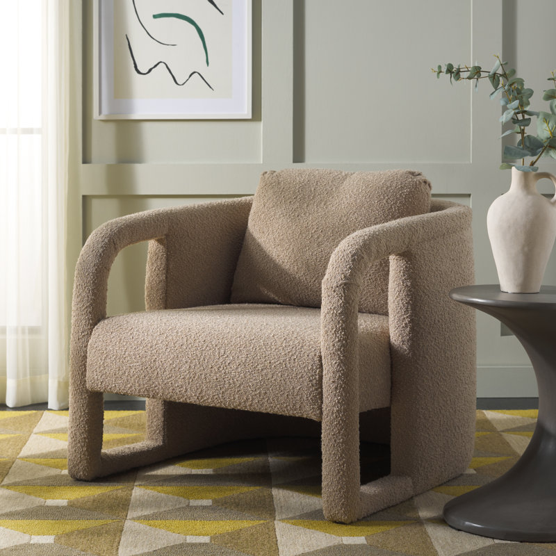 Fauteuil l 29 po Potters, Brun clair bouclé
