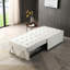 Canapé-lit à accoudoirs polyvalent en tissu de lin (beige)