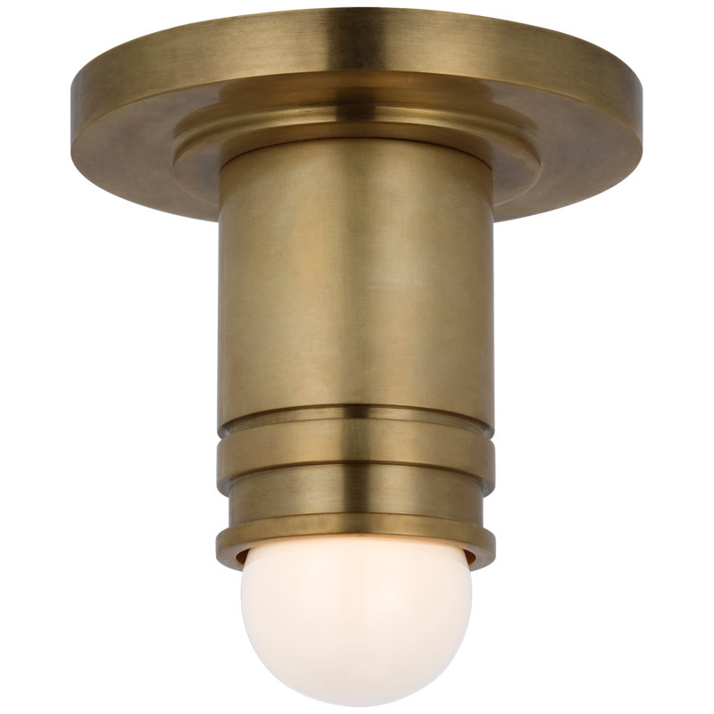 Top Hat 1 - Light Flush Mount, Hand-Rubbed Antique Brass