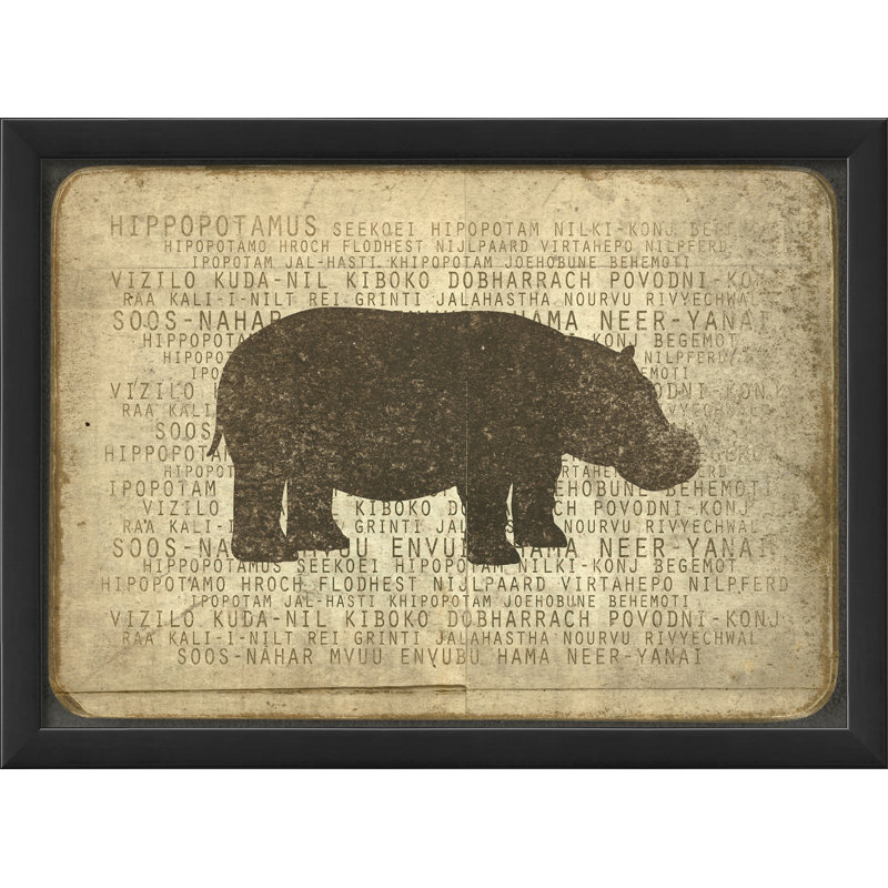 « hippopotame silhouette », impression encadrée