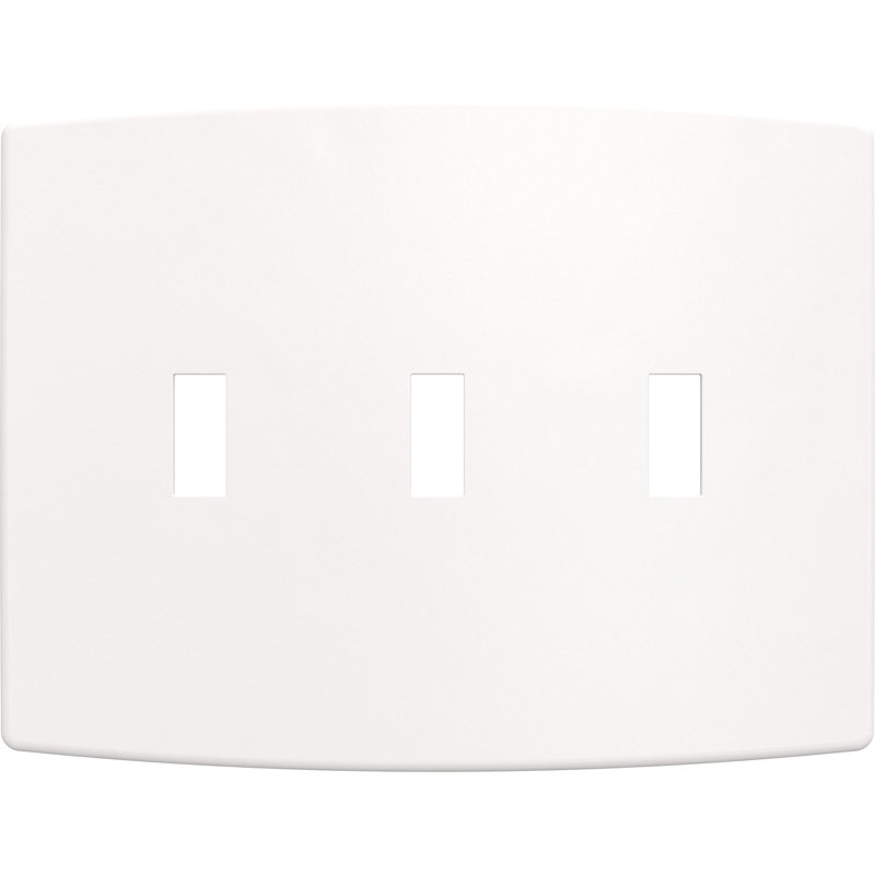 Franklin Brass Soft Modern 3-Gang Concealed Mount Light Switch/Toggle Wall Plate, White