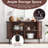 47.42'' Wide Modern Curved Sideboard Cabinet with Fluted Doors, Adjustable Shelf & Oval Top, Walnut Brown