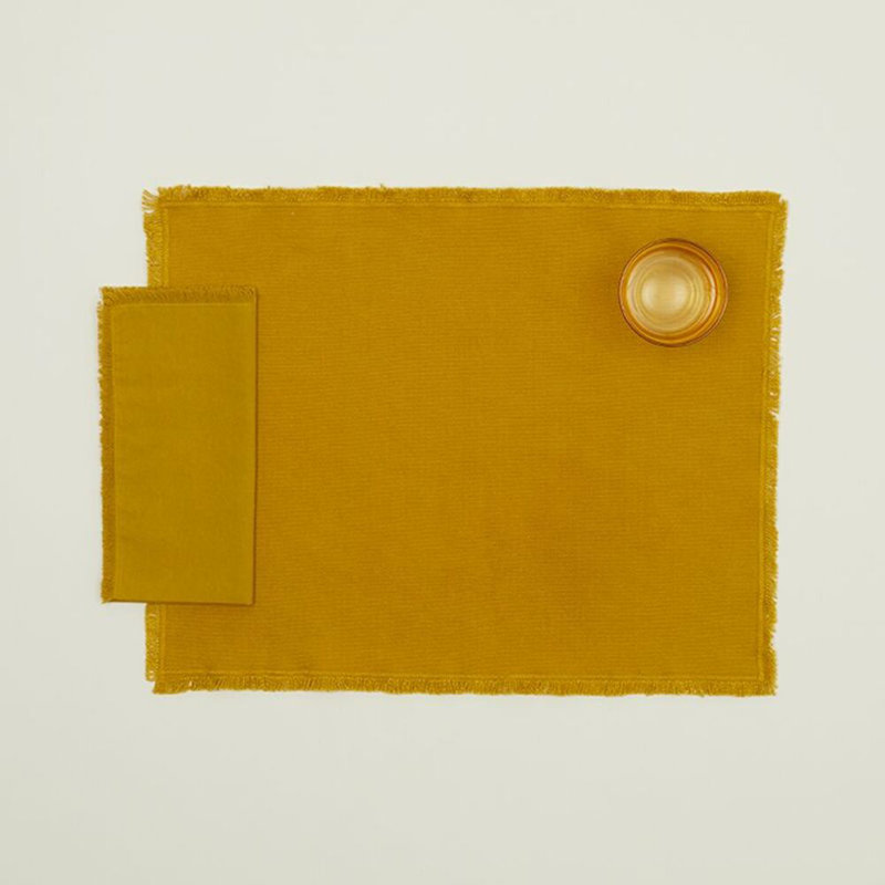 Essential Cotton Placemat - Set Of 4, Mustard