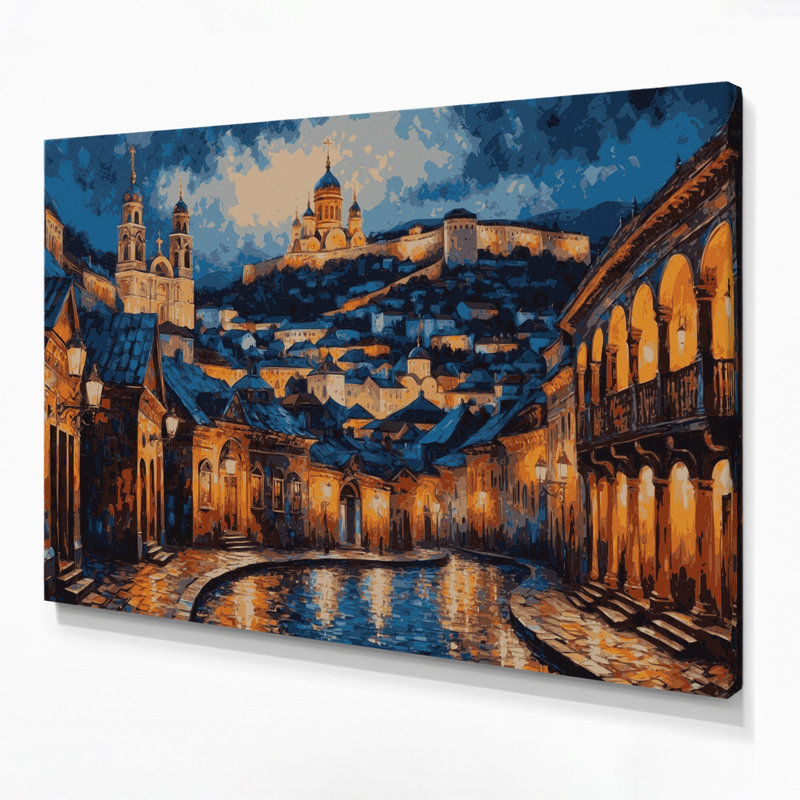 Art mural sur toile, cités, villes, Tbilisi, Géorgie, H 24 po x l 36 po