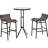 2 Bar Height Bistro , Tan. 3 Outdoor Patio Furniture With Round Table & 2 Chairs. For All Weathers, Ideal Backyards, Gardens, Balconies, Sunrooms, Poolside. Enjoy Relaxing Seating Breathable