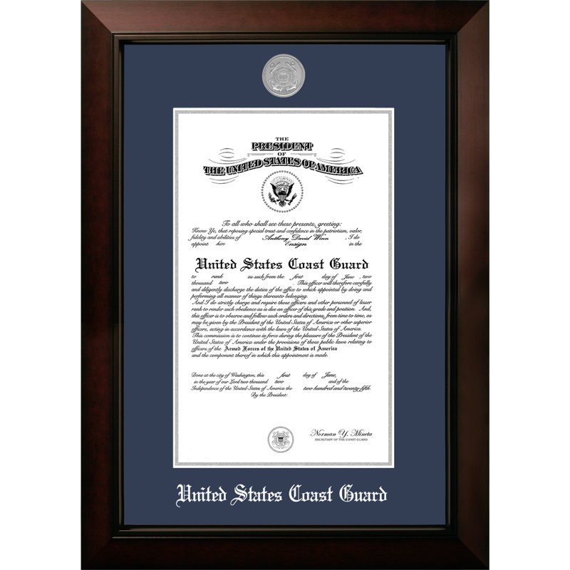 Cadre photo pour le certificat coast guard, 8.5 po X 11 po, Argent