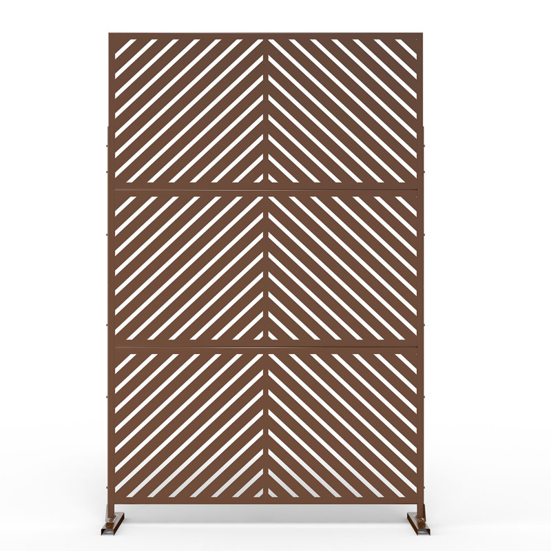 Panneau de clôture en métal pour écran d'intimité, Rust, H 72 po x l 47 po x P 16 po