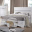 Structure de lit grand avec rangement Naima - aucun sommier requis, profil bas et robuste