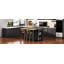 Îlot de cuisine 47 po avec table de salle à manger extensible, table de cuisine en placage de bois d'hévéa avec support de rangement interne-129469876