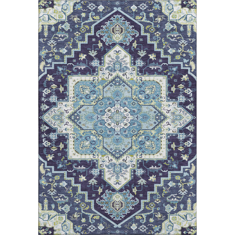 Premium Machine Washable Cossette AMF1036 Oriental Rug, Rectangle 5' x 7'6"