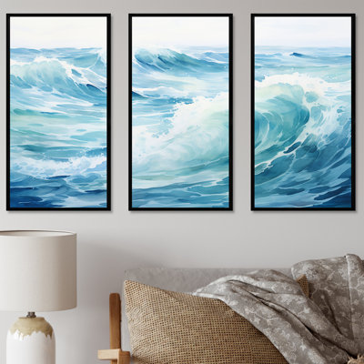 «Blue Ocean In Motion Scenery IV», ensemble de reproductions d'art mural océan