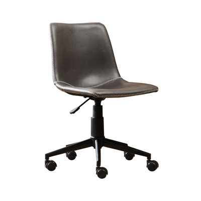 360 Swivel Air Lift Office Chair - Soft Upholstered Curved Seat For All Comfort. Matte Black Steel Frame. 5 Easy Movement. Comfort With Faux Leather U
