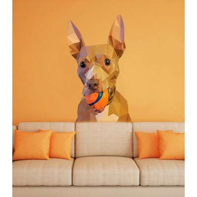 Adhésif décoratif chien polygonal